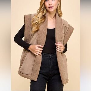 TCEC Oversized Open Suede Vest